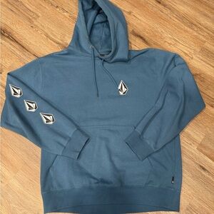 Volcom Teal Hoodie with Iconic Logo Details